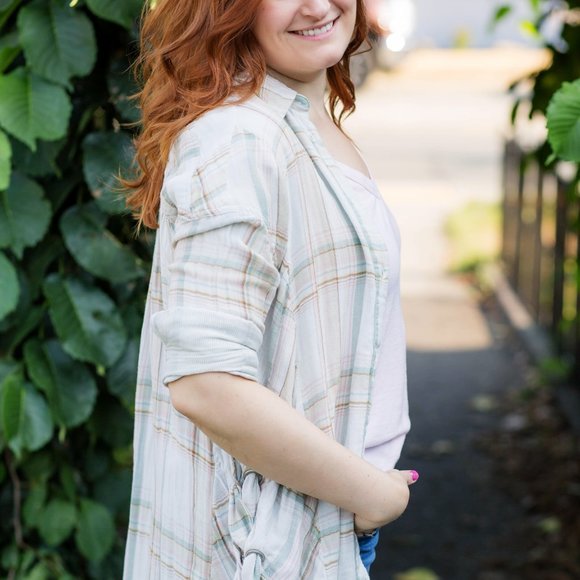 SOLD NWOT Free People Tunic Dress Nordic Day Button Down - Picture 7 of 8